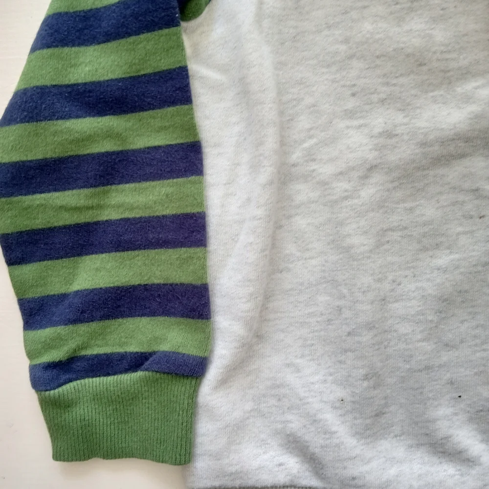 💫Carter's Baby Boy Striped Dinosaur Sweatshirt - Green and Blue - Picture 6 of 13